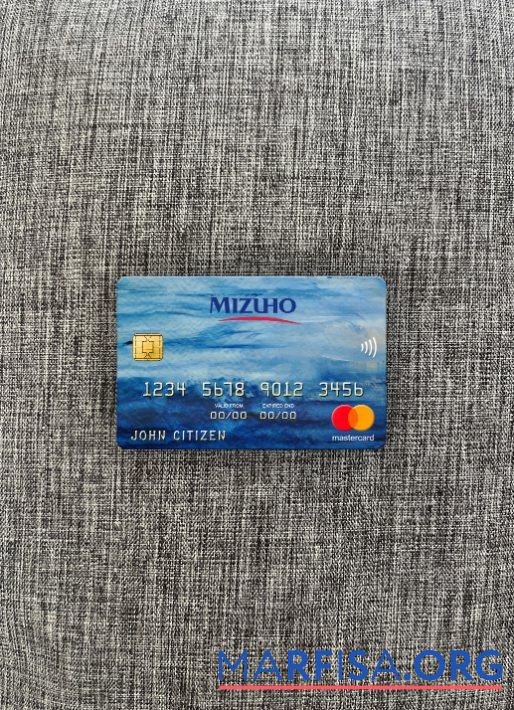 Printable Japan Mizuho bank mastercard photolook front real example